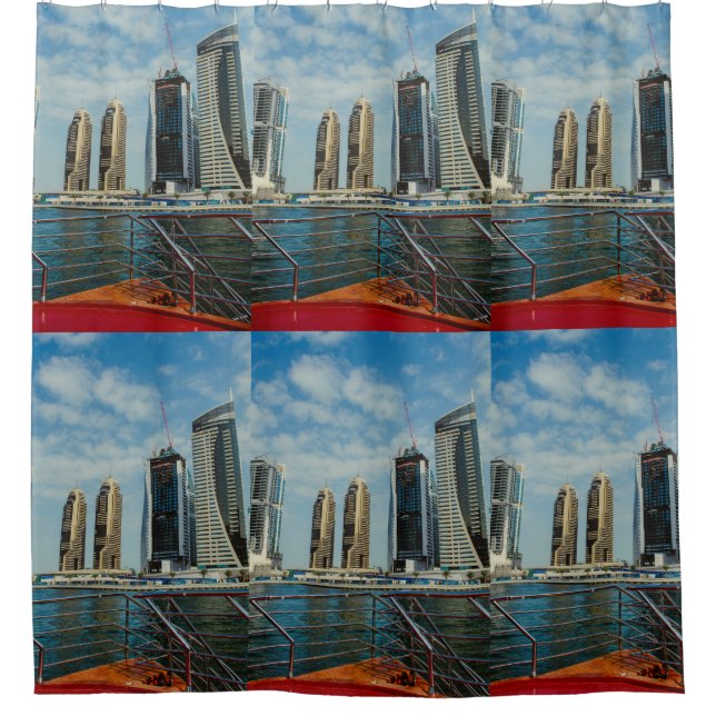 Cortina Para Chuveiro Arranha-céus em Dubai Marina (Frente)