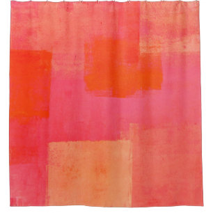 Cortina Para Chuveiro Arte abstracta cor-de-rosa e alaranjada de "Marte"