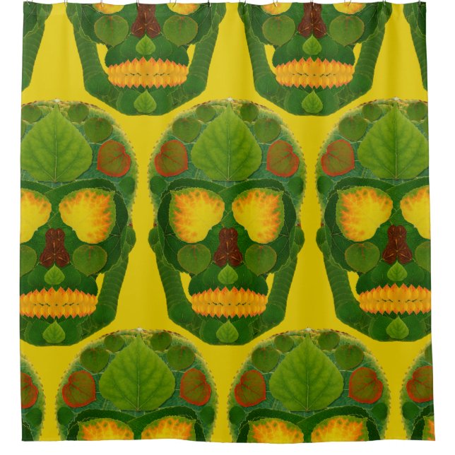 Cortina Para Chuveiro Aspen Leaf Skull 9 (Frente)