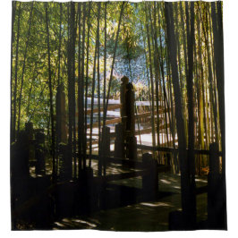 Cortina Para Chuveiro Através Do Bambu