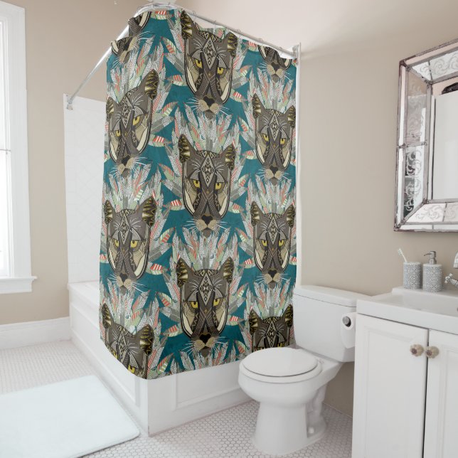 Cortina Para Chuveiro azul de montanha nativa (In Situ)