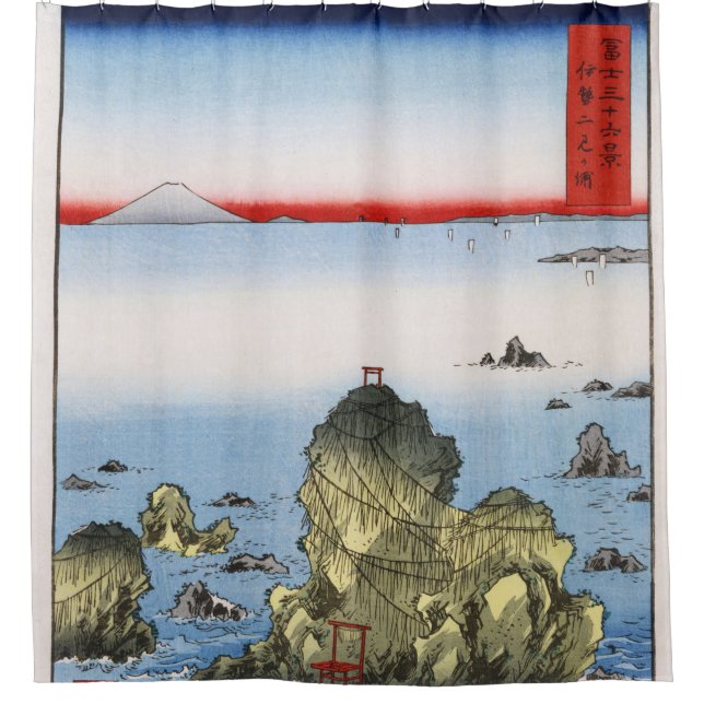 Cortina Para Chuveiro Baía de Futami na província de Ise Hiroshige (Frente)