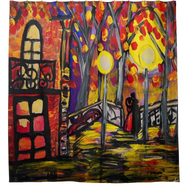 Cortina Para Chuveiro Balcão na cortina de chá da noite (Frente)