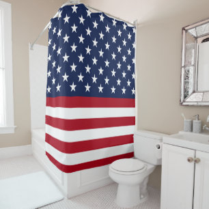 Cortina Para Chuveiro Bandeira americana