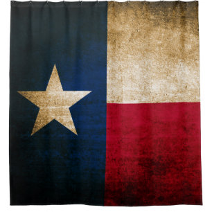 Cortina Para Chuveiro Bandeira patriótica rústica de Texas