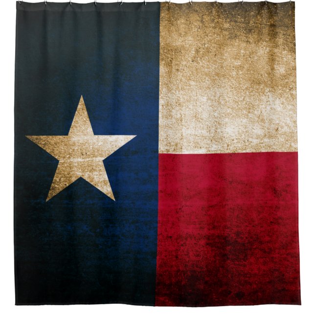 Cortina Para Chuveiro Bandeira patriótica rústica de Texas (Frente)