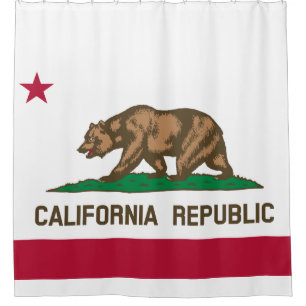 Cortina Para Chuveiro Bandeira Popular da Califórnia