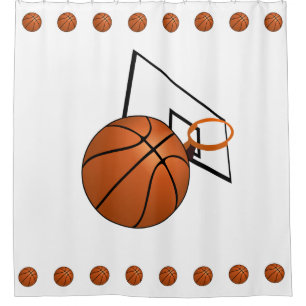 Cortina Para Chuveiro Basquete e Hoop