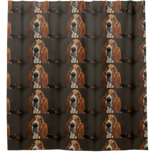 Cortina Para Chuveiro basset hound 2 (Frente)
