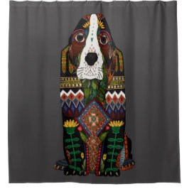 Cortina Para Chuveiro Bassete de Hound Love Pewter
