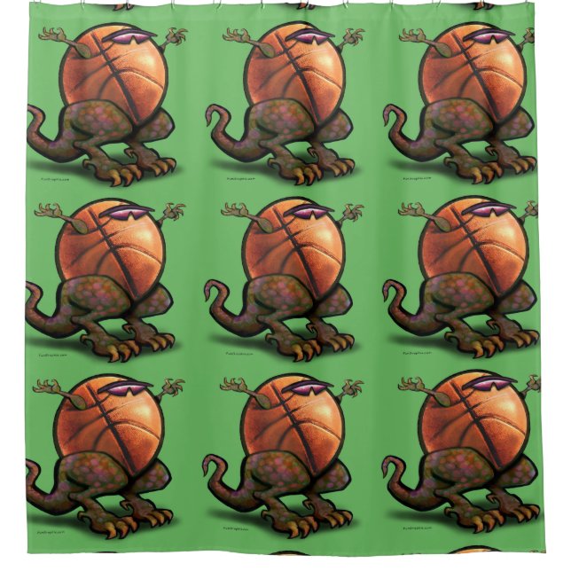 Cortina Para Chuveiro Besta de Basquete (Frente)