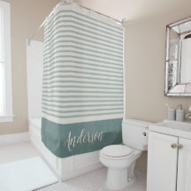 Blue Turco Stripes Monograma | Farmhouse Bath