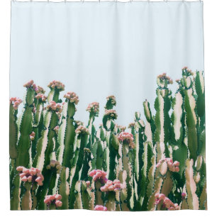 Cortina Para Chuveiro Blush Cactus