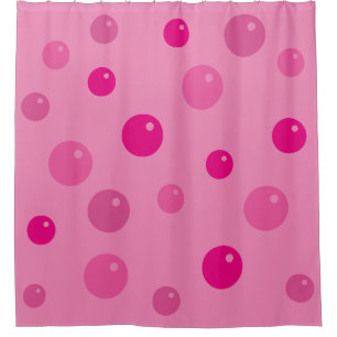 Cortina Para Chuveiro Bolhas gráficas do rosa do sabão em alguma cor