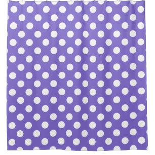 Cortina Para Chuveiro Bolinhas brancas no periwinkle