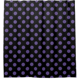 Cortina Para Chuveiro bolinhas ultravioletas em preto