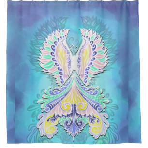 Cortina Para Chuveiro Borboleta Mística Pastel Eethal Boho Fantasy
