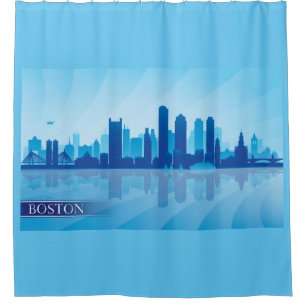 Cortina Para Chuveiro Boston Skyline