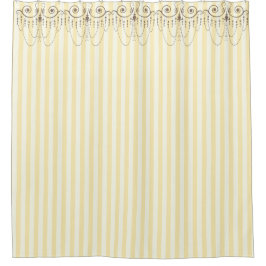 Cortina Para Chuveiro Boutique Stripes Amarelo / Chandeliers -