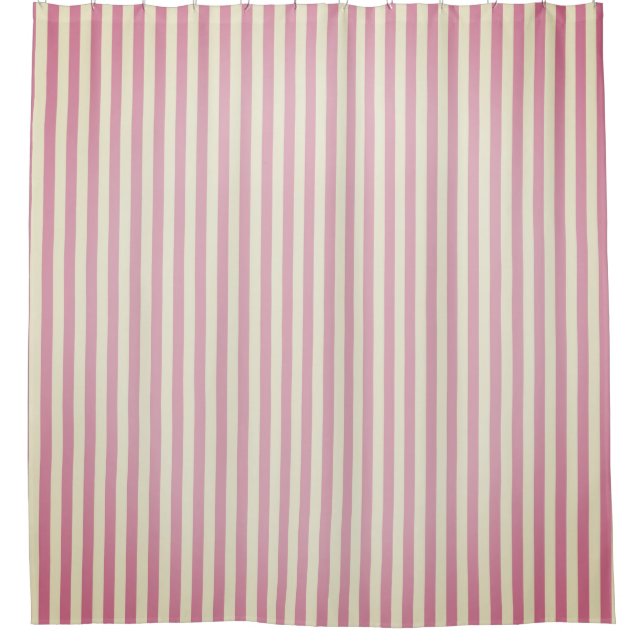Cortina Para Chuveiro Boutique Stripes Rosa/Chandeliers - (Frente)