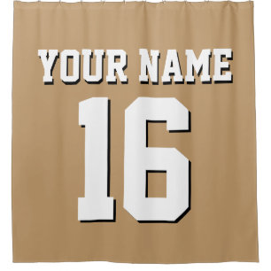 Cortina Para Chuveiro Camel Tan White Sports Team Jersey