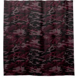 Cortina Para Chuveiro Camo Vermelho Escuro