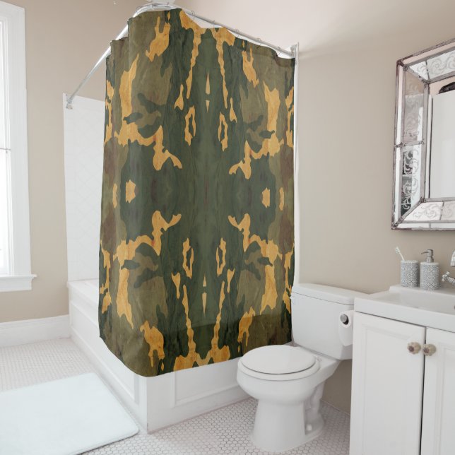 Cortina Para Chuveiro camuflagem vintage (In Situ)