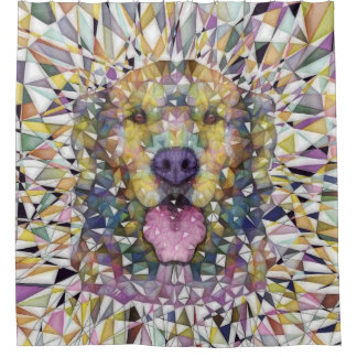 Cortina Para Chuveiro cão do arco-íris