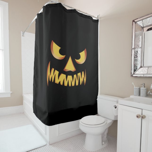 Cortina Para Chuveiro Cara de abóbora para Helloween (In Situ)