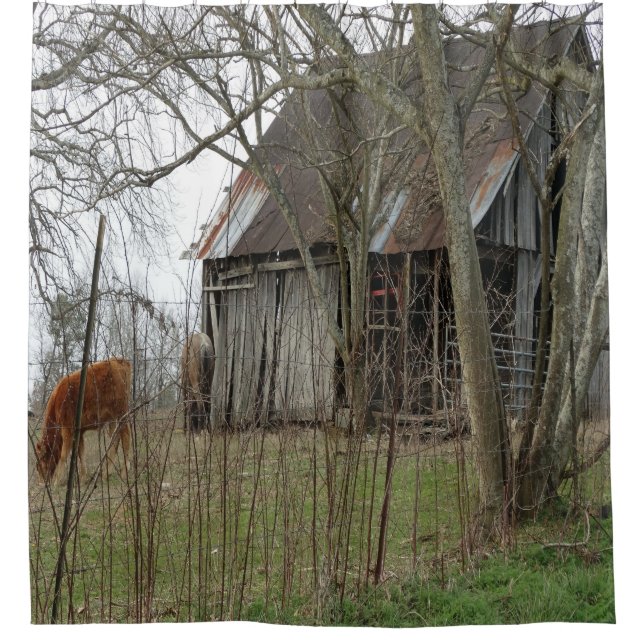 Cortina Para Chuveiro Celeiro antigo velho (Frente)