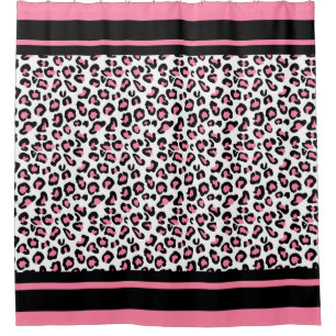 Cortina Para Chuveiro Chá Cortina/Chita Impressão rosa, Preto e Branco