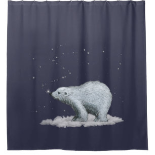 Cortina Para Chuveiro Chá do Urso Polar Floco de Neve