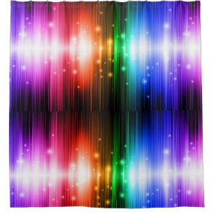 Cortina Para Chuveiro chakra,cores arco-íris,brilho,brilho,boque,faux,