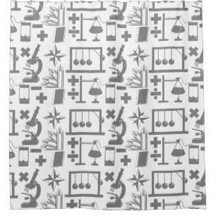 Cortina Para Chuveiro Ciência Biologia Física Geologia Padrão de Matemát