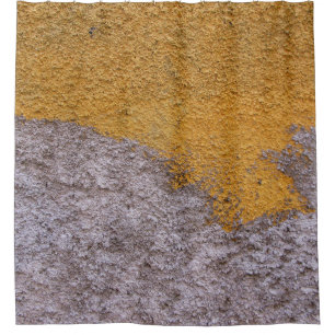 Cortina Para Chuveiro Cinzas cruas ásperas de Yelllow da parede da