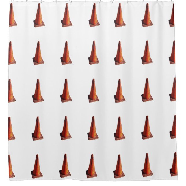 Cortina Para Chuveiro Cones de Tráfego (Frente)