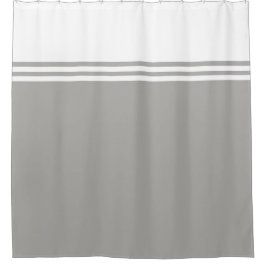 Cortina Para Chuveiro Cor neutra listrada, customizável