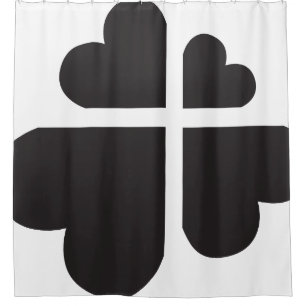 Cortina Para Chuveiro corações cruzados - preto