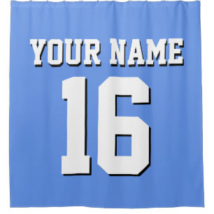 Cortina Para Chuveiro Cornflower Blue White Sports Jersey Team Jersey