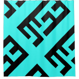 Cortina Para Chuveiro Cortina de chá moderna 2 do preto e da cerceta