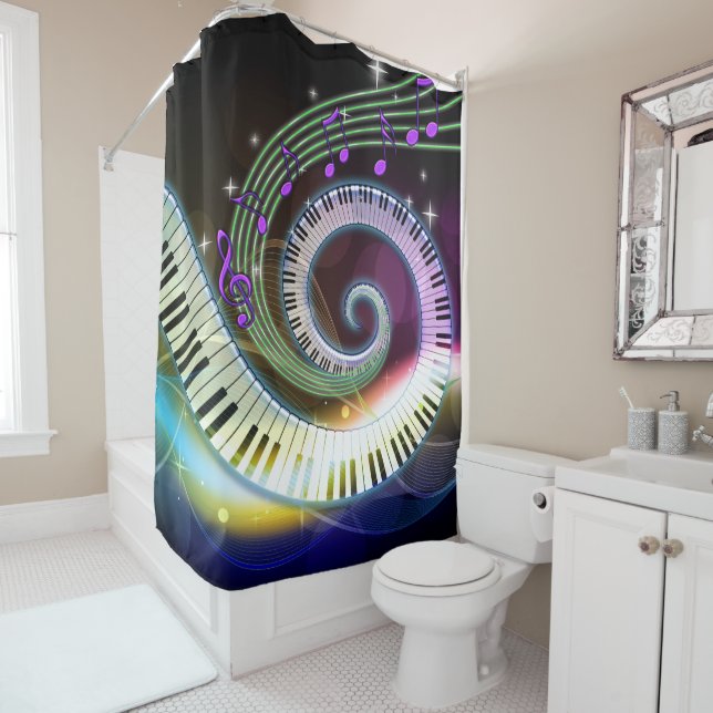 Cortina Para Chuveiro Cortina de Chá Music 1 (In Situ)