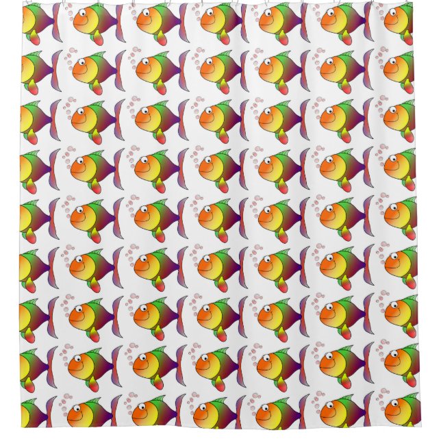 Cortina Para Chuveiro Cortina de chá/Peixe (Frente)