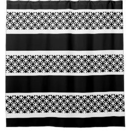 Cortina Para Chuveiro Cortina de Chá Personalizada/Preto e Branco Verifi