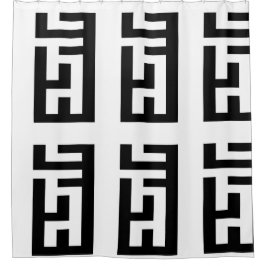 Cortina Para Chuveiro Cortina de chá preto e branco moderna