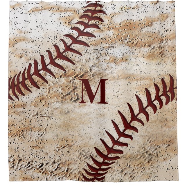 Cortina Para Chuveiro Cortina de Chá Rústica Monogramada para Homens (Frente)