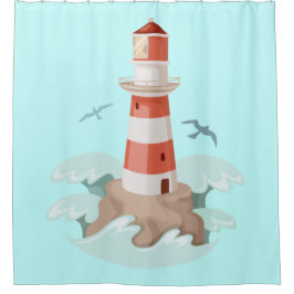 Cortina Para Chuveiro Cortina do chá/Farol