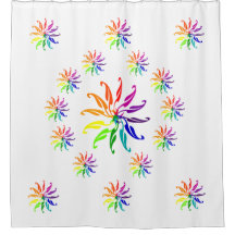 Cortina do chá - Folhas da Roda Colorido em Círcul