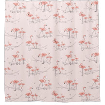 Cortina multichá rosa Flamingos