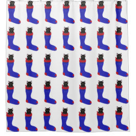 Cortina Para Chuveiro Cortinas de Chá de Natal de Gato Negro