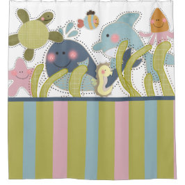 Cortina Para Chuveiro Criaturas do mar Animais do oceano Porpoise de bal